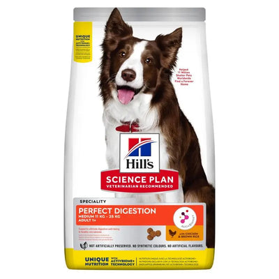 Hill's Science Plan Hondenvoer Perfect Digestion Medium Adult 1+ Kip en Bruine Rijst